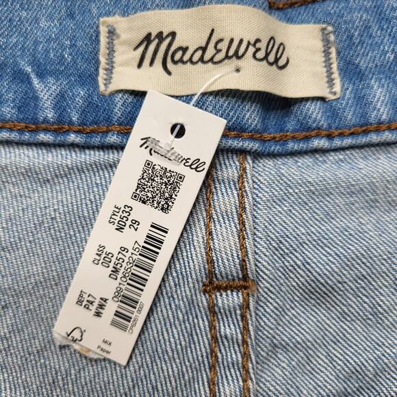 Madewell Balloon Jeans Cropped Medium Light Whistler Wash Baggy Curved Leg 29 - Picture 9 of 11